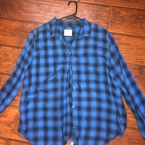 Royal blue and black American eagle flannel